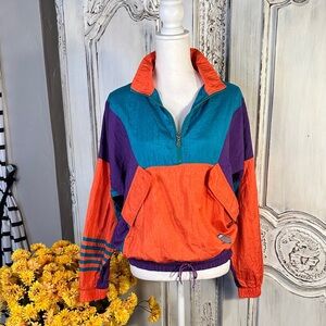 K-Swiss Women's Teal, Purple, and Orange Ski / Windbreaker Jacket VINTAGE